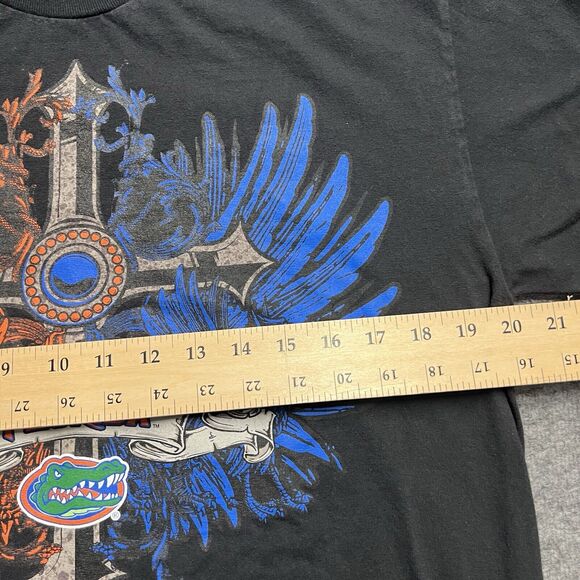 Florida Gators T-Shirt Men's Medium Black Affliction Style Grunge Cyber Skater - Picture 5 of 6